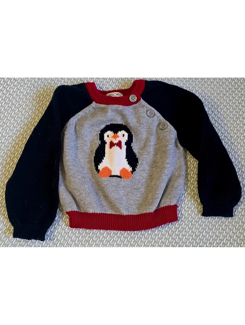 Cherokee penguin winter baby sweater size 9 months